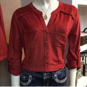Rust Suede Miss Me Buttondown
